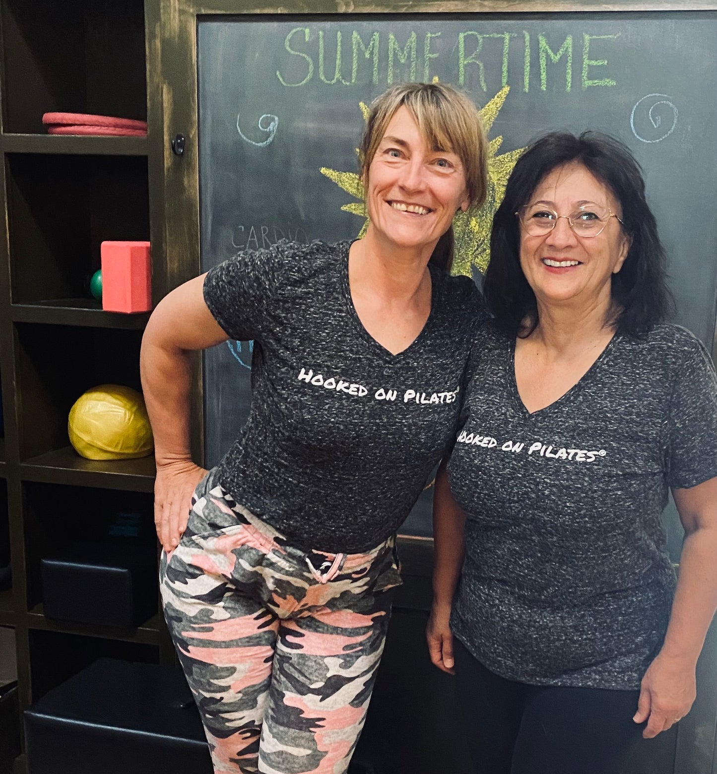 Black Frost Hooked on Pilates® V Neck T-Shirt