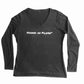 Black Hooked on Pilates® V Neck Long Sleeve T-Shirt