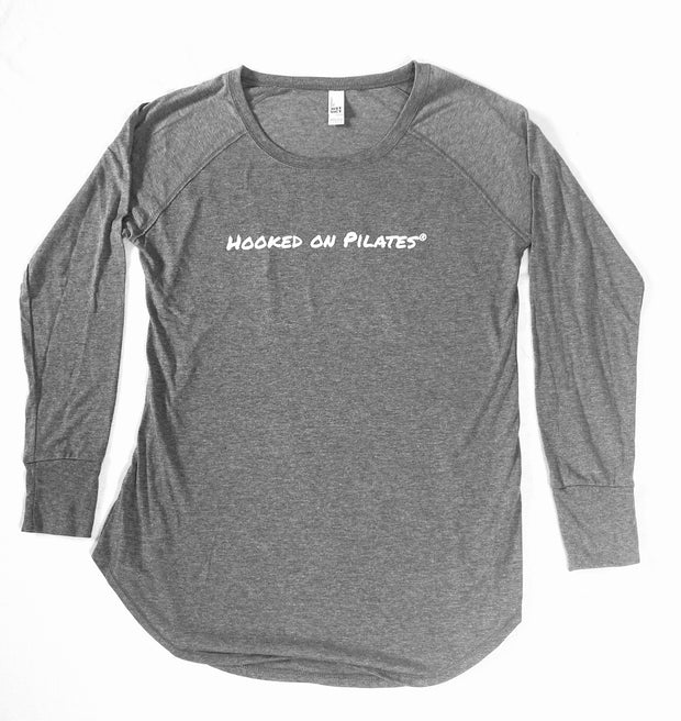 Long Sleeve Grey Hooked on Pilates® T-Shirt